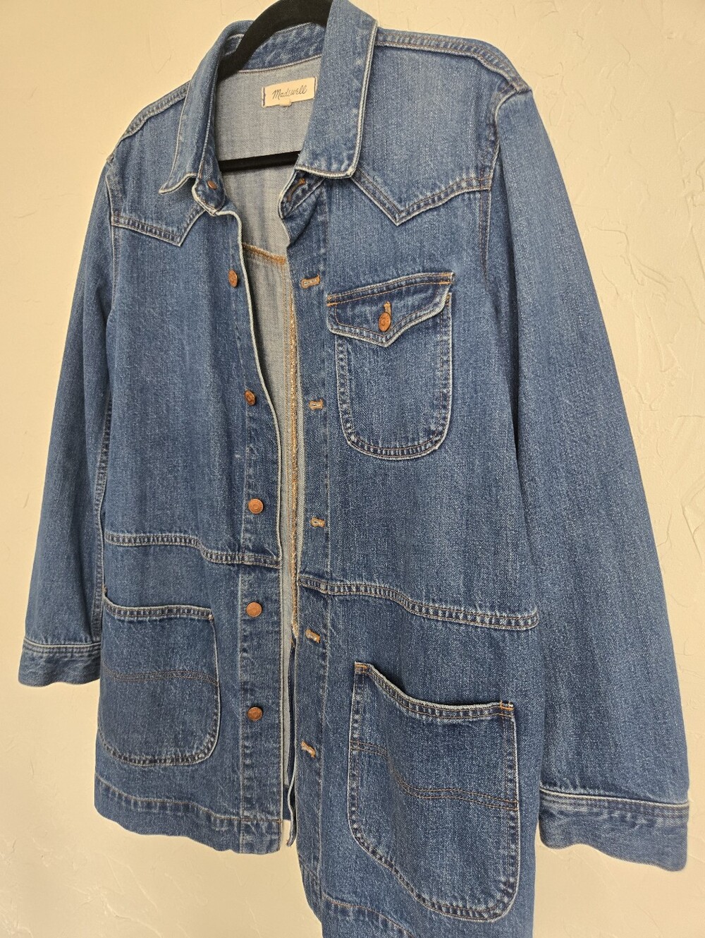 Madewell Oversized Denim Western Chore Coat Jacket, M - Picture 5 of 11